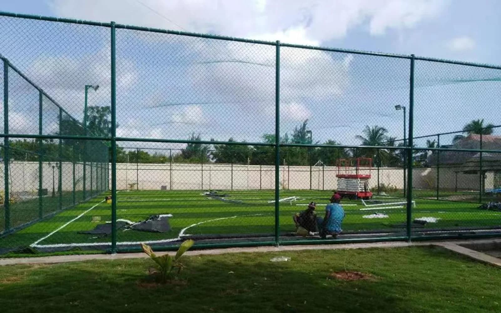 Completed outdoor artificial-turf football pitch in an Africa regional case