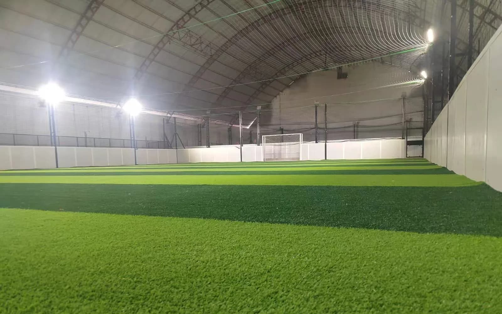 Completed indoor artificial-turf football pitch in South America