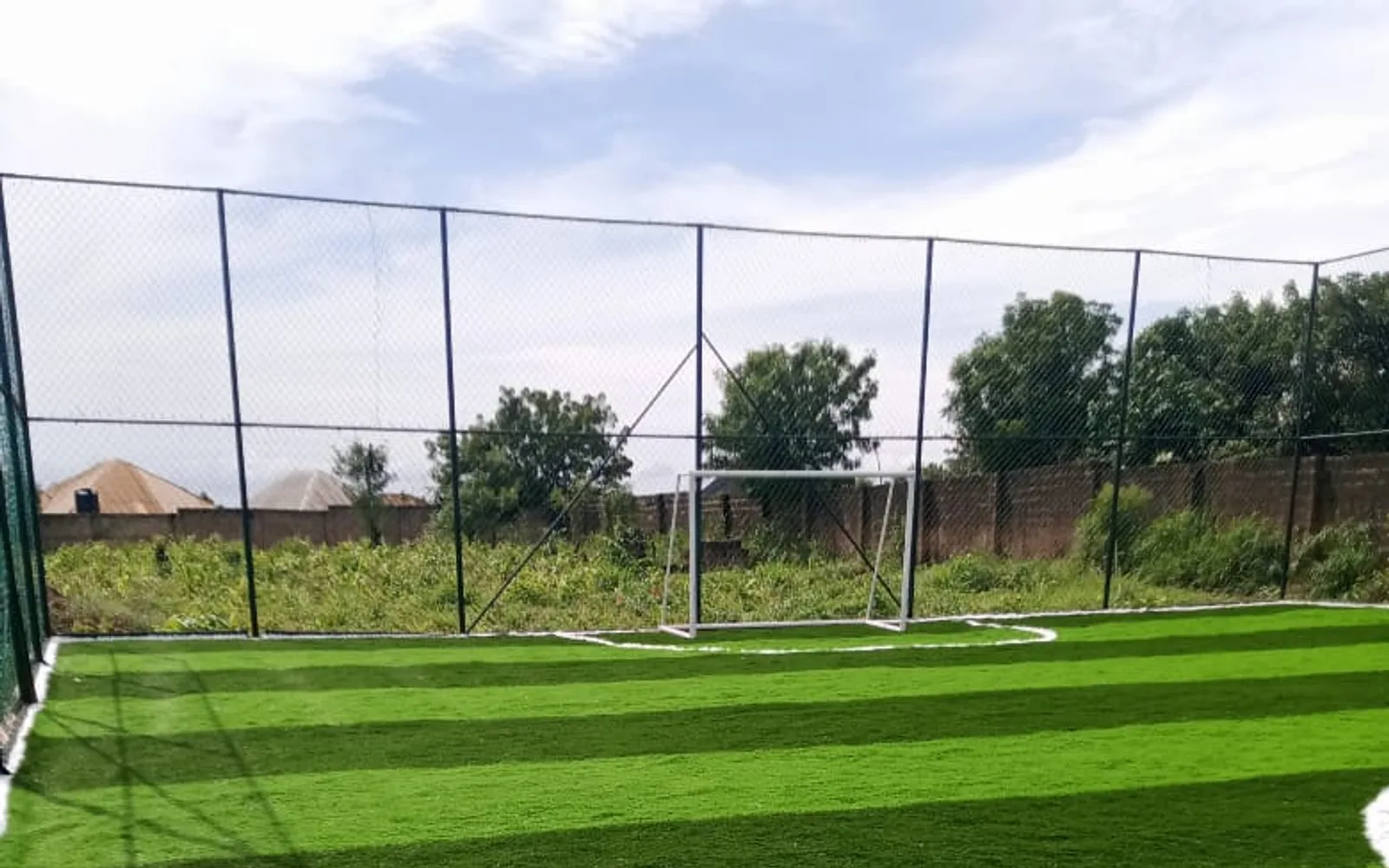 Completed small-sided artificial-turf football pitch in Nigeria