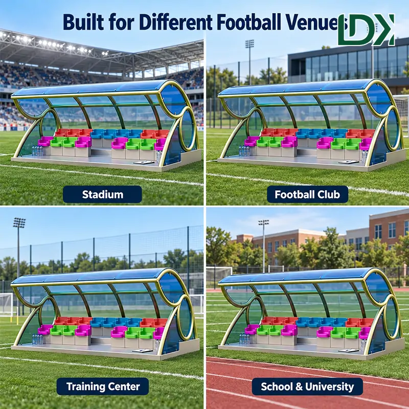 Heavy Duty Football Substitute Bench with Weatherproof Canopy for Stadium — view 5