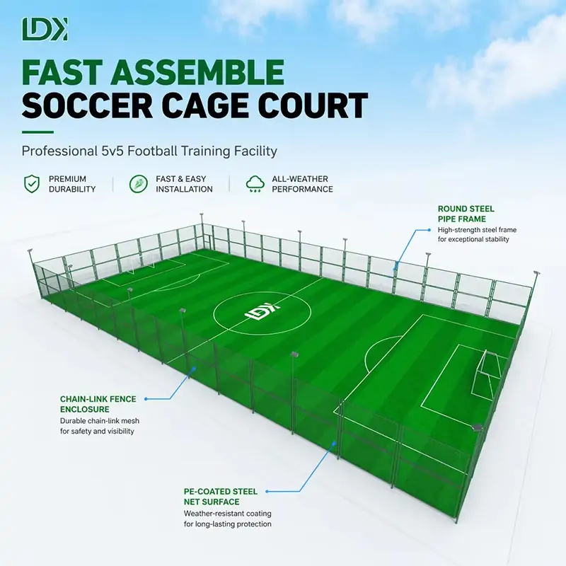 Steel Fencing Soccer Cage for Futsal Training and Outdoor Football — view 5