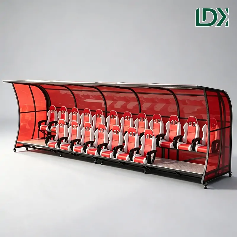 Luxury Portable Soccer Team Shelter with Premium Seats and Wheels — view 4