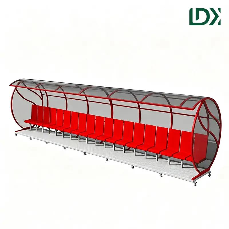 Luxury Portable Soccer Team Shelter with Premium Seats and Wheels — view 2