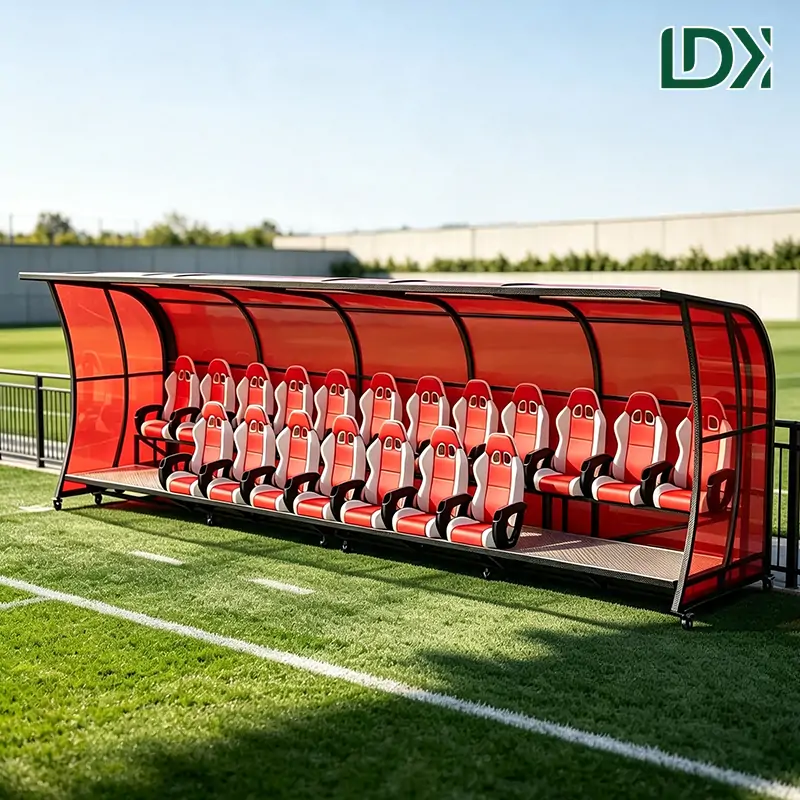 Luxury Portable Soccer Team Shelter with Premium Seats and Wheels — view 1