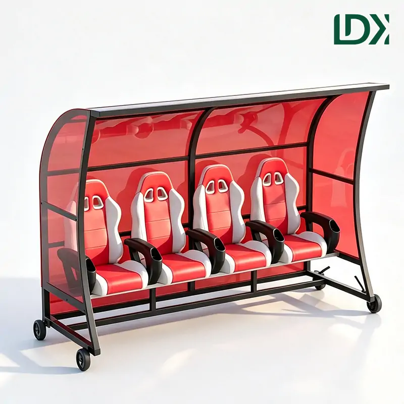 Luxury Portable Soccer Team Shelter with Premium Seats and Wheels — view 3