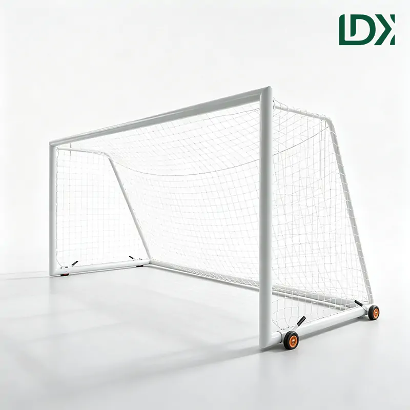 Portable Soccer Goal with Wheels Heavy Duty Steel Football Goal for Training