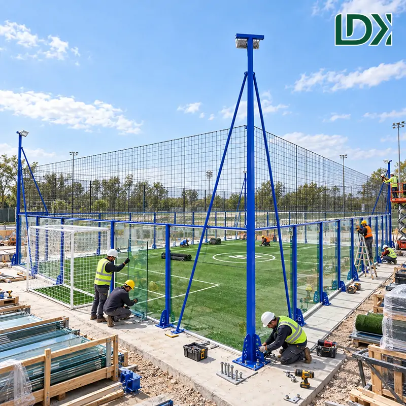 Custom Panoramic Glass Soccer Pitch | 12mm Tempered Glass Enclosed Football Court Indoor & Outdoor — view 3
