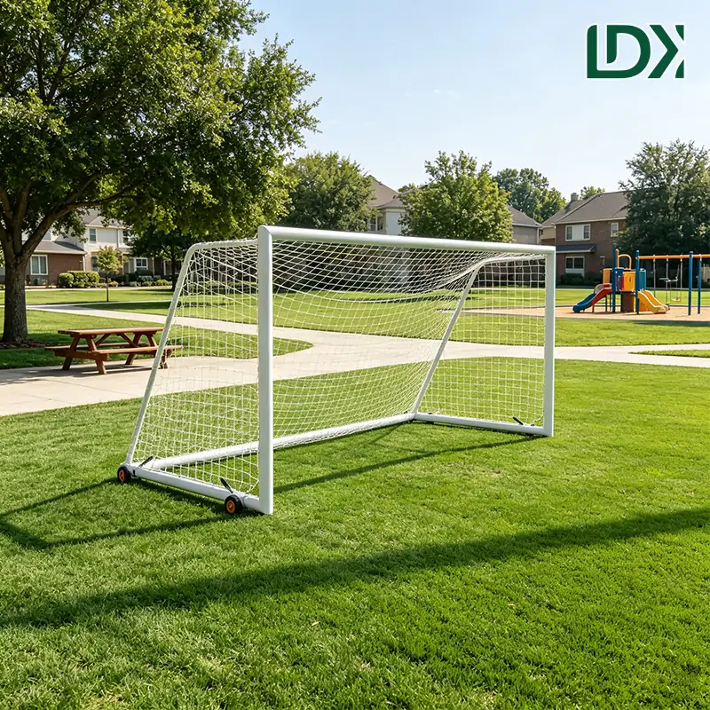 Portable Soccer Goal with Wheels Heavy Duty Steel Football Goal for Training — view 3