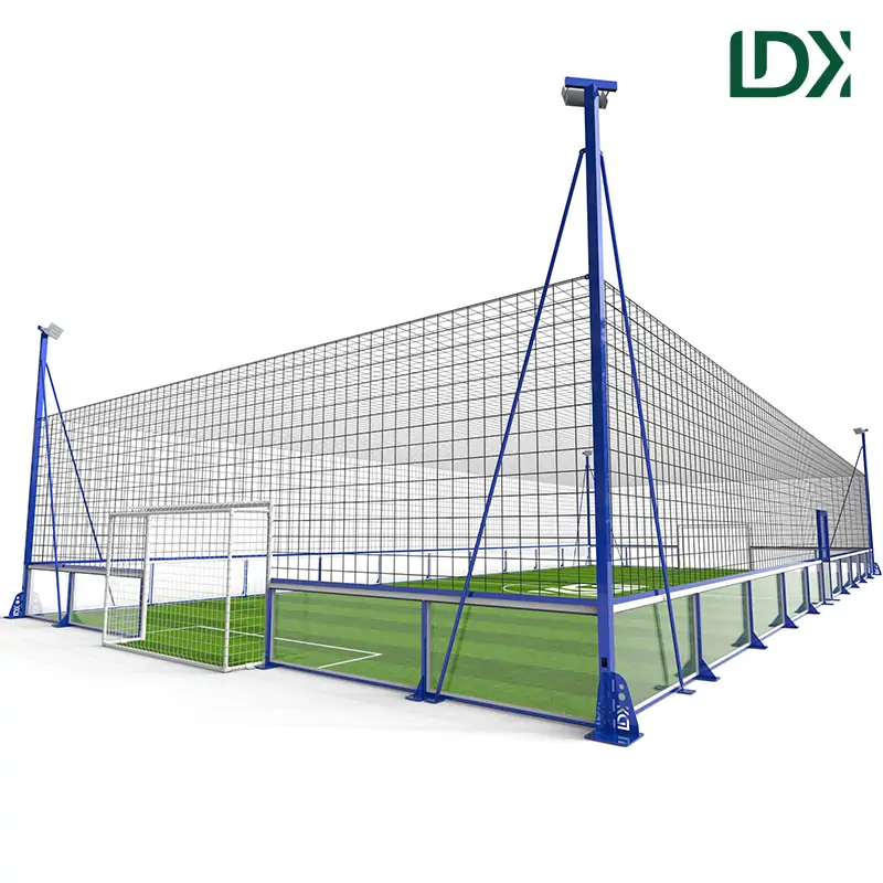 Custom Panoramic Glass Soccer Pitch | 12mm Tempered Glass Enclosed Football Court Indoor & Outdoor — view 2