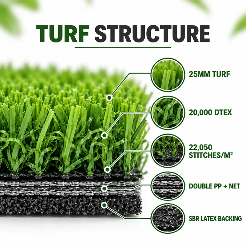 Non-Infill Artificial Grass No Sand or Rubber Granules for Sports Venues — view 1