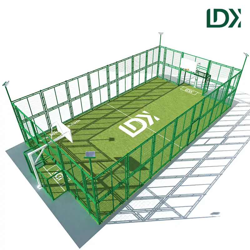 Multifunctional Football Cage with Basketball Hoop and Artificial Turf for Community Sports — view 4