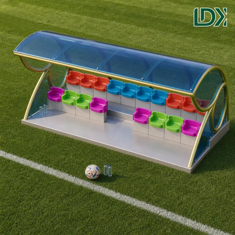 Heavy Duty Football Substitute Bench with Weatherproof Canopy for Stadium