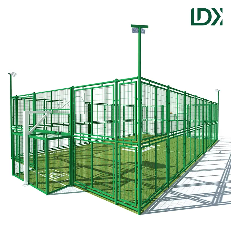 Multifunctional Football Cage with Basketball Hoop and Artificial Turf for Community Sports — view 3