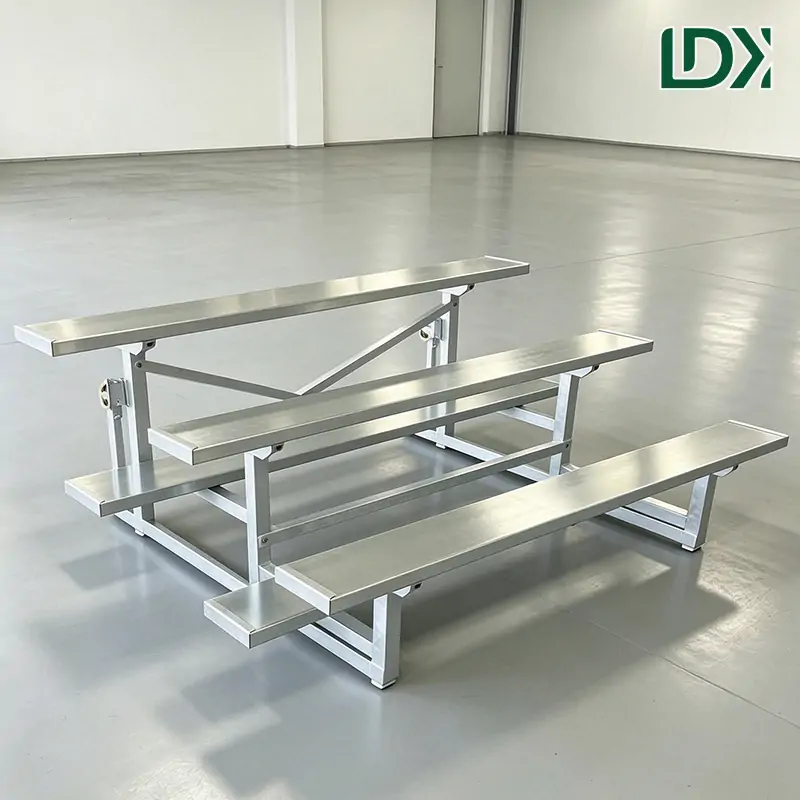 Heavy Duty Portable Steel Bleachers with Wheels for Outdoor Sports Venues — view 6
