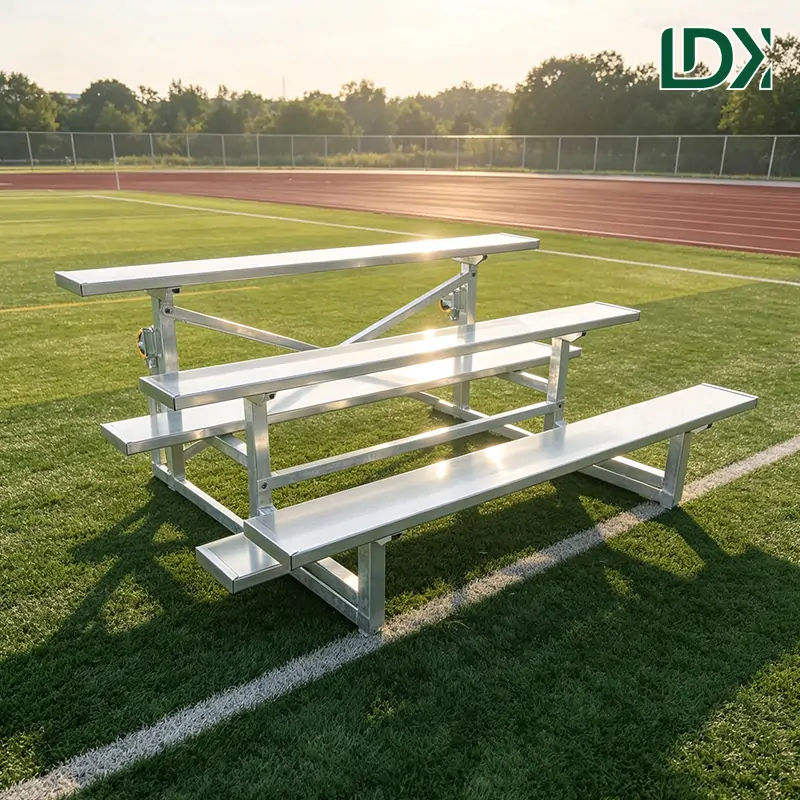 Heavy Duty Portable Steel Bleachers with Wheels for Outdoor Sports Venues