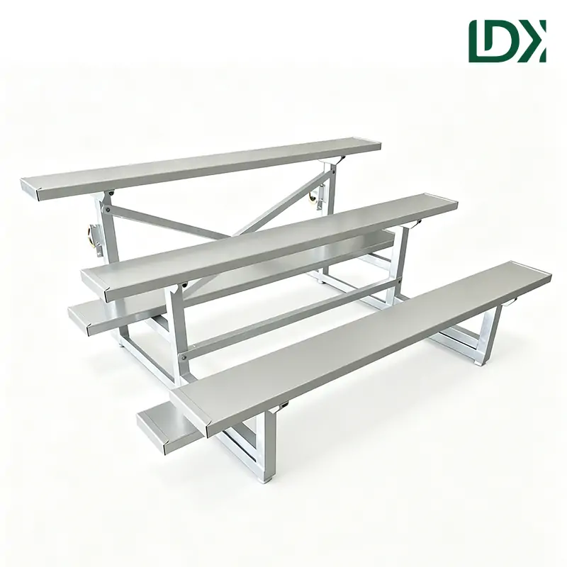Heavy Duty Portable Steel Bleachers with Wheels for Outdoor Sports Venues — view 5