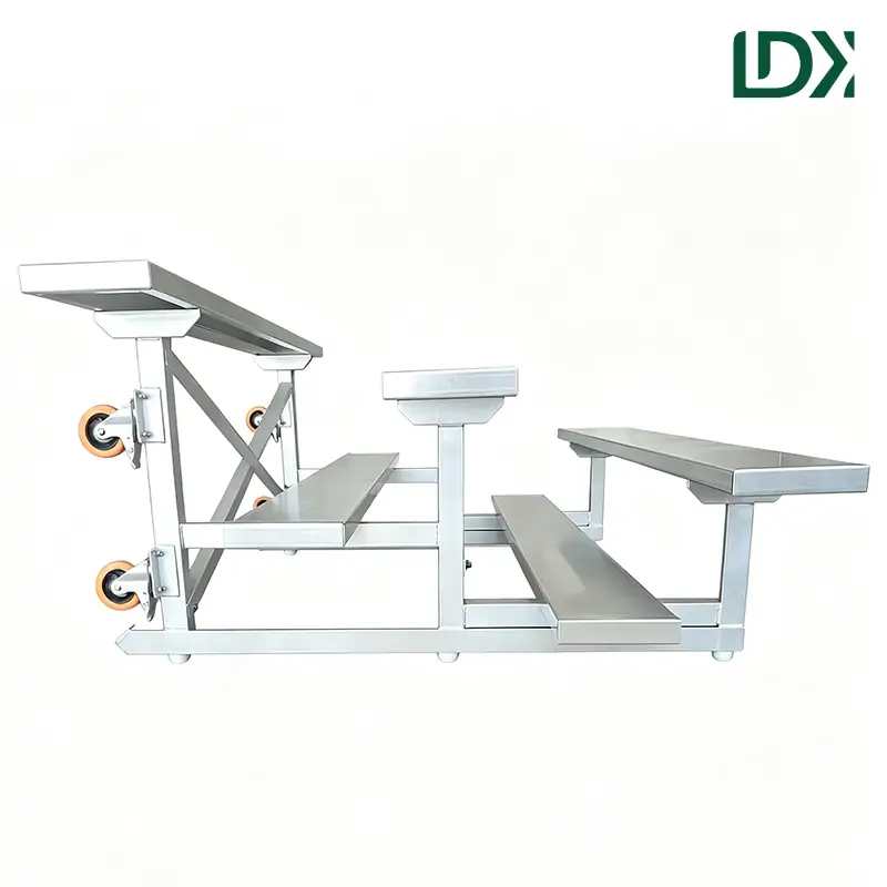 Heavy Duty Portable Steel Bleachers with Wheels for Outdoor Sports Venues — view 3