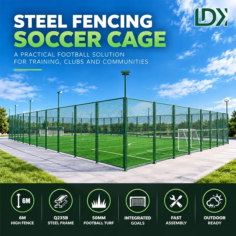 Steel Fencing Soccer Cage for Futsal Training and Outdoor Football — view 2