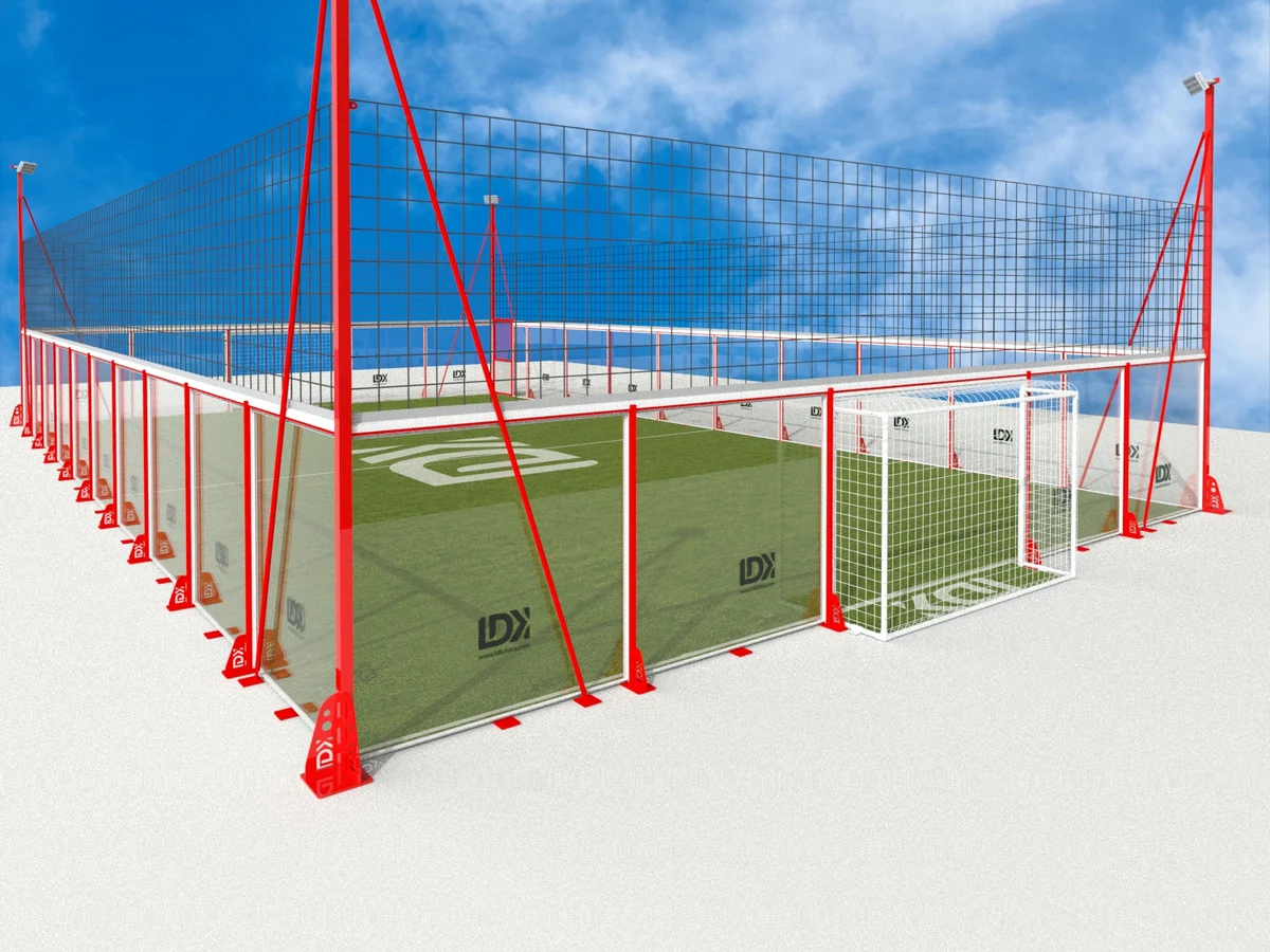 Reinforced European-Style Soccer Cage — view 1