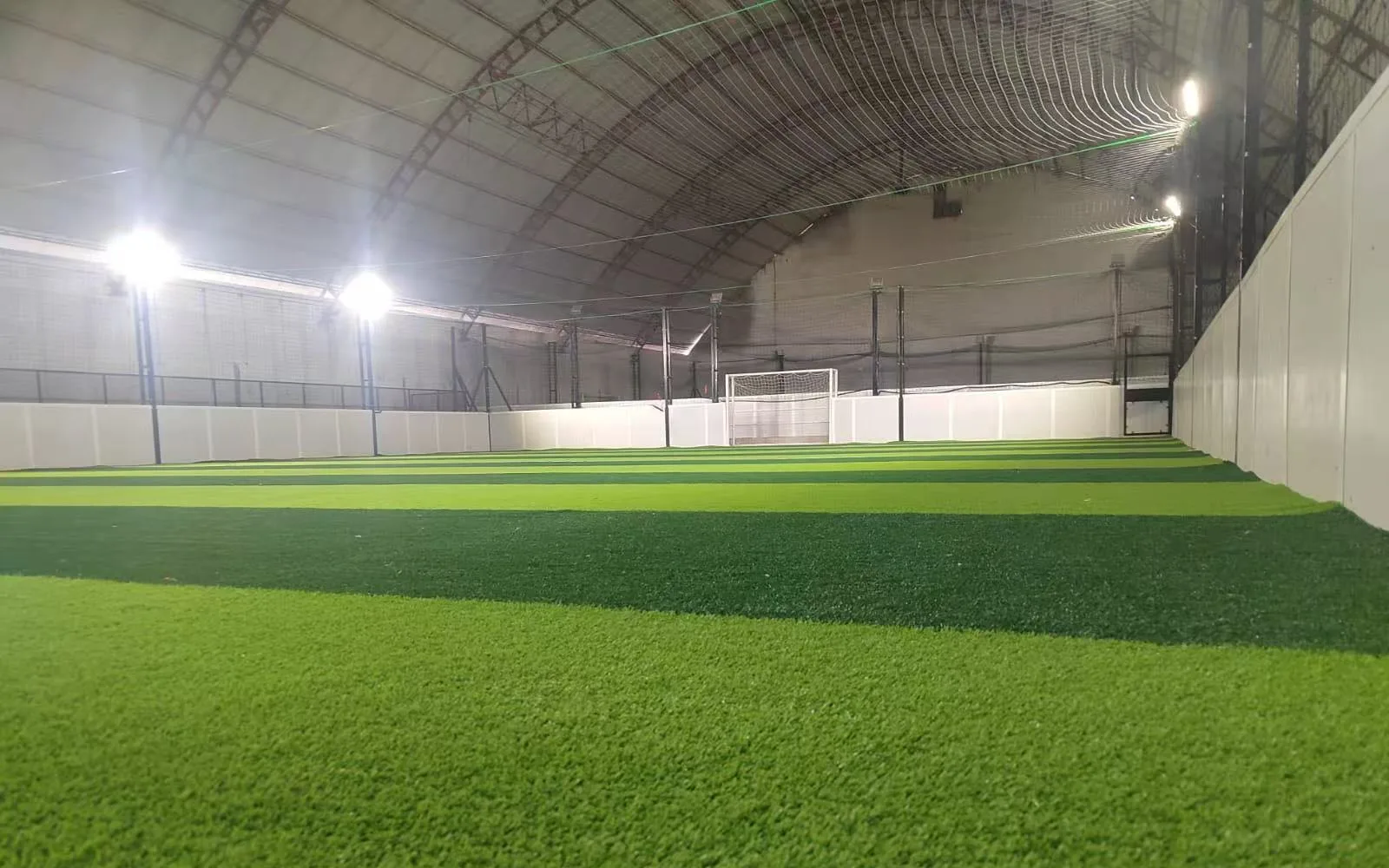 Completed indoor artificial-turf football pitch in South America
